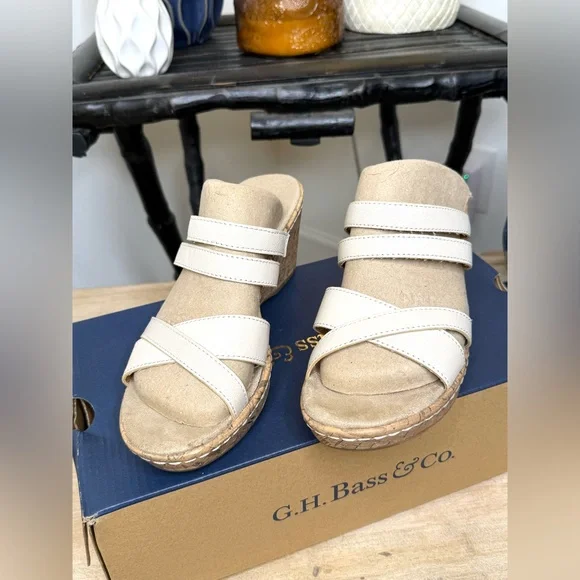 G.H. Bass & Co. Bahama Wedge Sandal Size 7 1/2 m - Picture 2 of 7